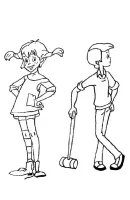 Pippi Langkous kleurplaat 3